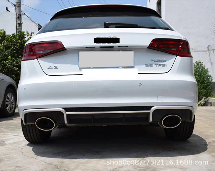 Suitable for Audi A3 modified RS3 tail lip 2013-2019 A3 exhaust professional boutique black rear lip