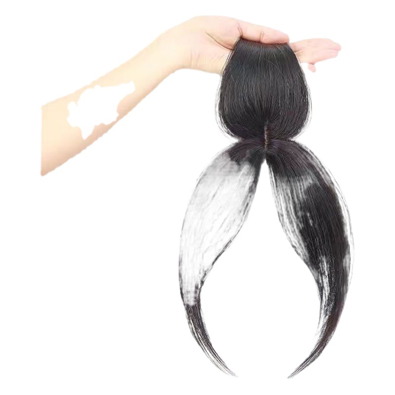 3d eight-character bangs wig piece female head cover white hair reissue piece natural forehead head real hair invisible fake bangs