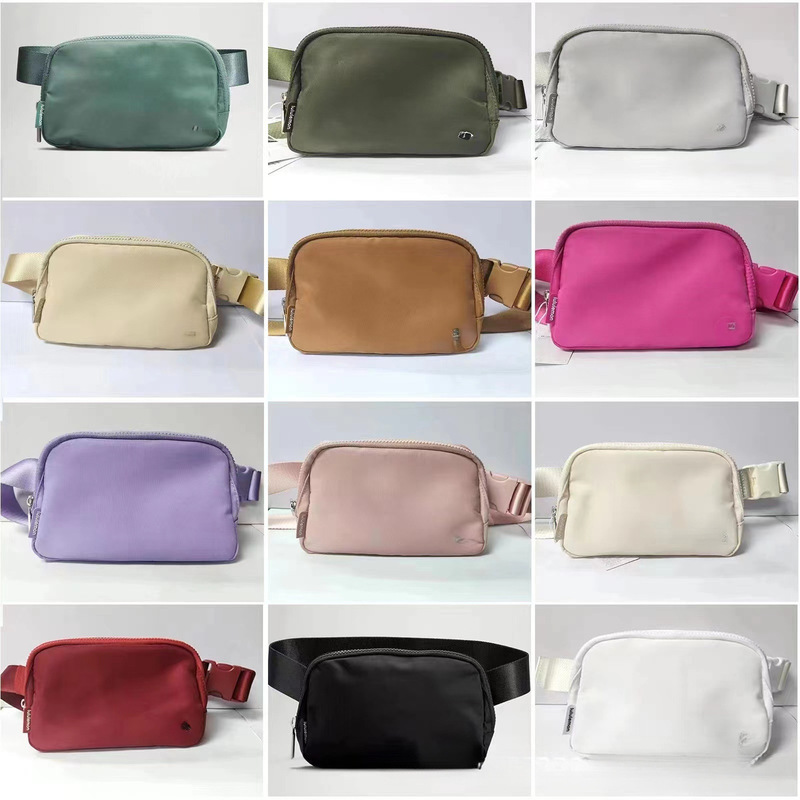 Amazon's Same Style Sports Waist Bag with Metal Logo, Multifunctional Waist Bag for Outdoor Running, Phone Storage, Crossbody Bag