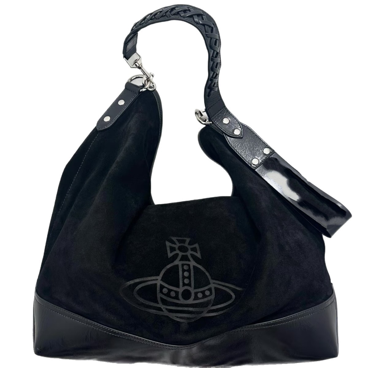 Vivienne Westwood Saturn Vintage Hobo Bag Retro Suede Tote Bag For Women Large Capacity Shoulder Underarm Bag - Thumbnail 5
