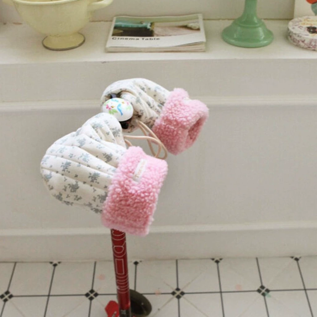 Ins Южная Корея Цветочные зимние детские перчатки-самокаты Детские балансировочные велосипедные теплые велосипедные перчатки на флисовой подкладке для прогулок