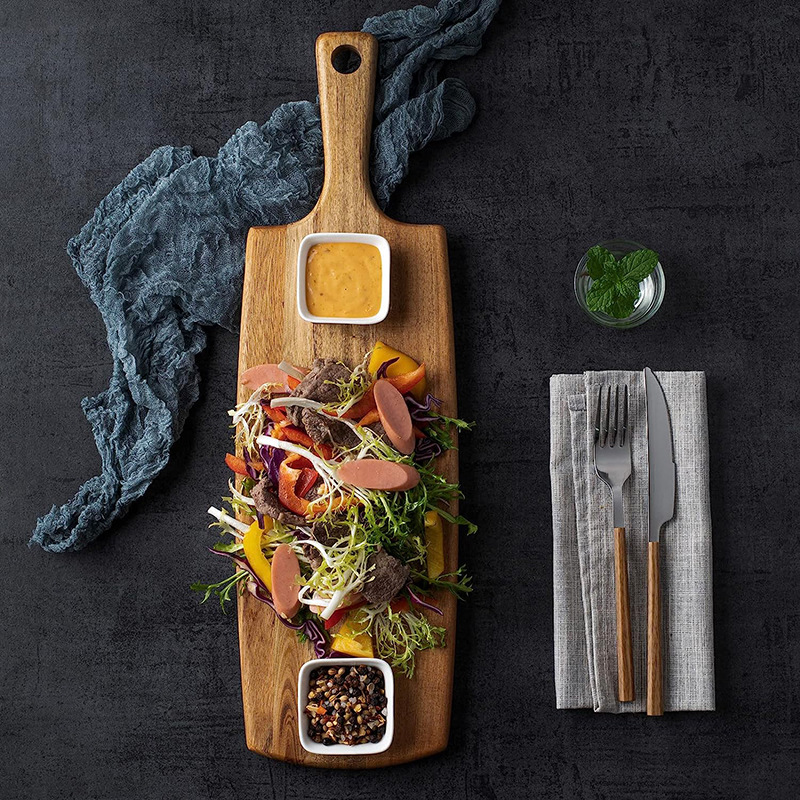 Tablero de cortar madera creativo colgando tablero de pan con mango QUESO Queso Junta Partido ensalada placa