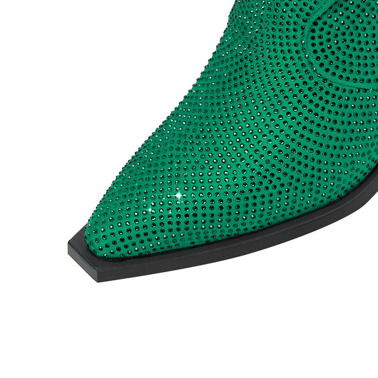 Cizme de damă cowboy, cizme la gleznă, piele, chic western, toc jos, toc mediu, vârf rotund, fără slip, pantofi de birou de zi cu zi_voghion.com