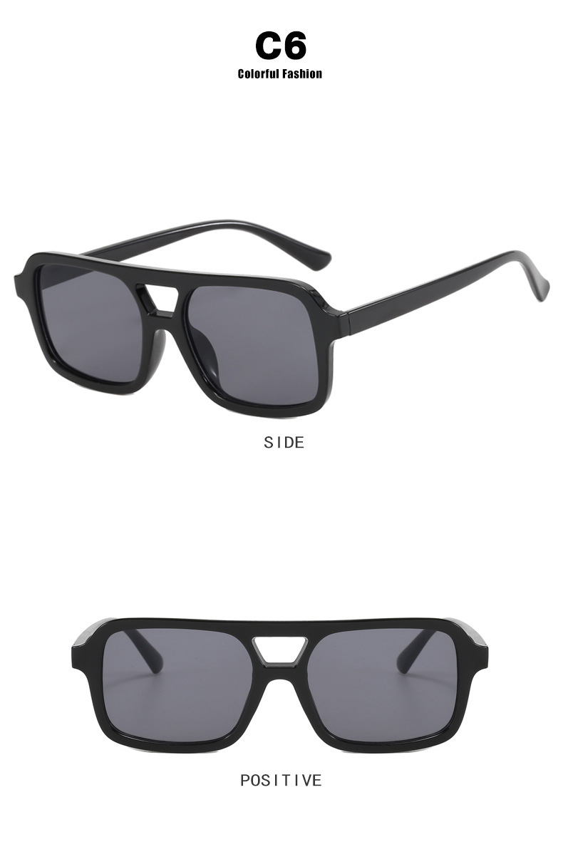 Women's Retro Sunglasses Double Beam Small Frame Fashion Glasses_voghion.com