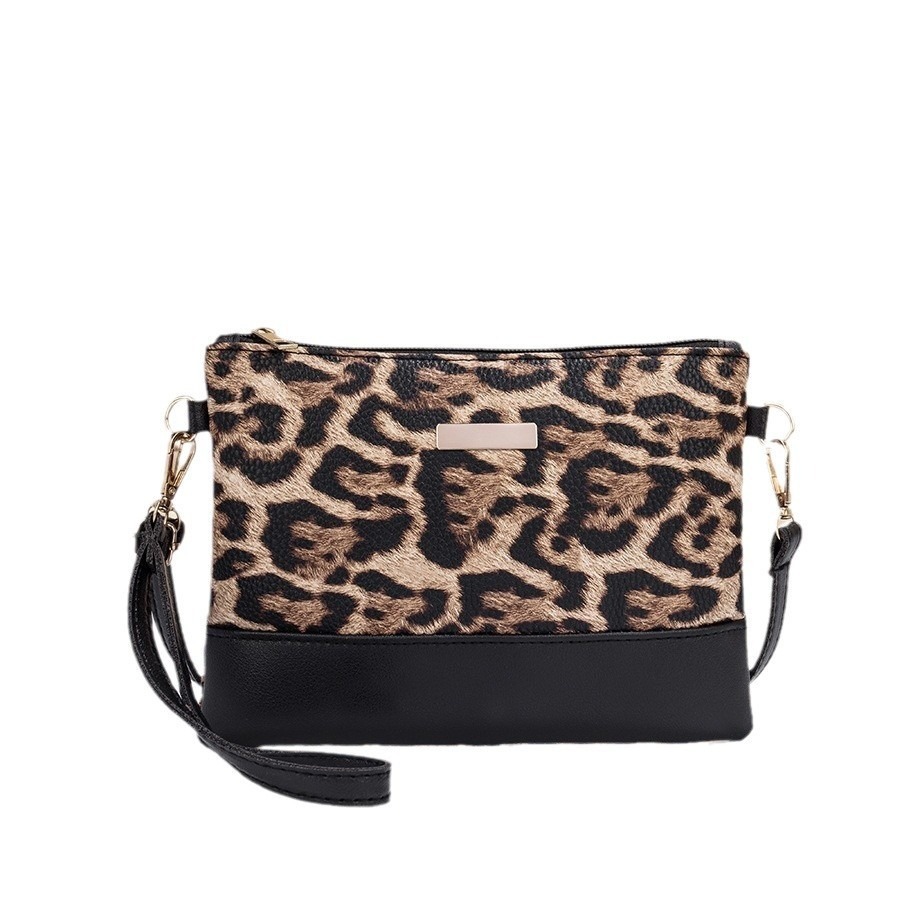 Bolso de mano con estampado de leopardo, clutch metálico, moda 2024, bolso pequeño económico al por mayor