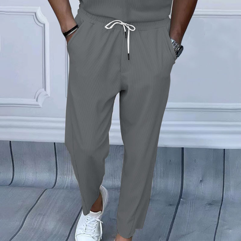 Pantalon long décontracté en velours côtelé pour homme, nouvelle collection printemps et été 2024, coupe ample, coupe droite, surdimensionnée, style américain_voghion.com