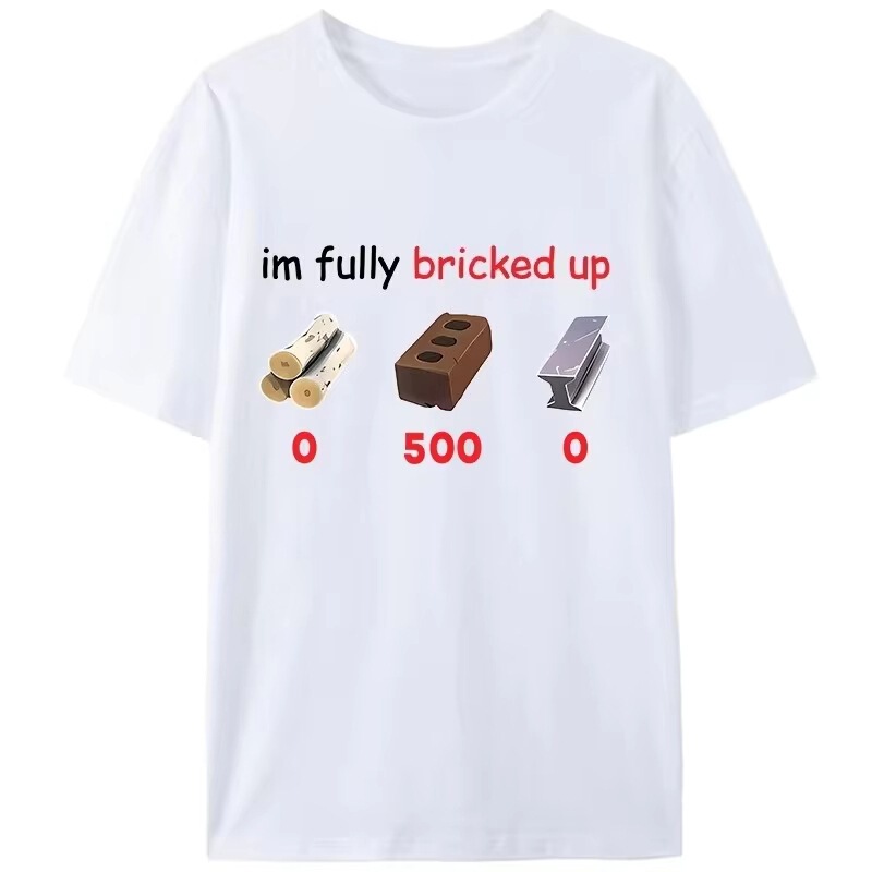 Cross-Border European Size Funny T-Shirt with the Text'I'M Completely a Brickhead' Clothing Family Holiday Gift Graphic Top for Women