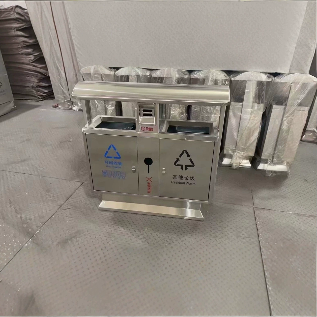 Наружные мусорные баки Классификация Парки Городские улицы Красивые ящики из нержавеющей стали большой емкости