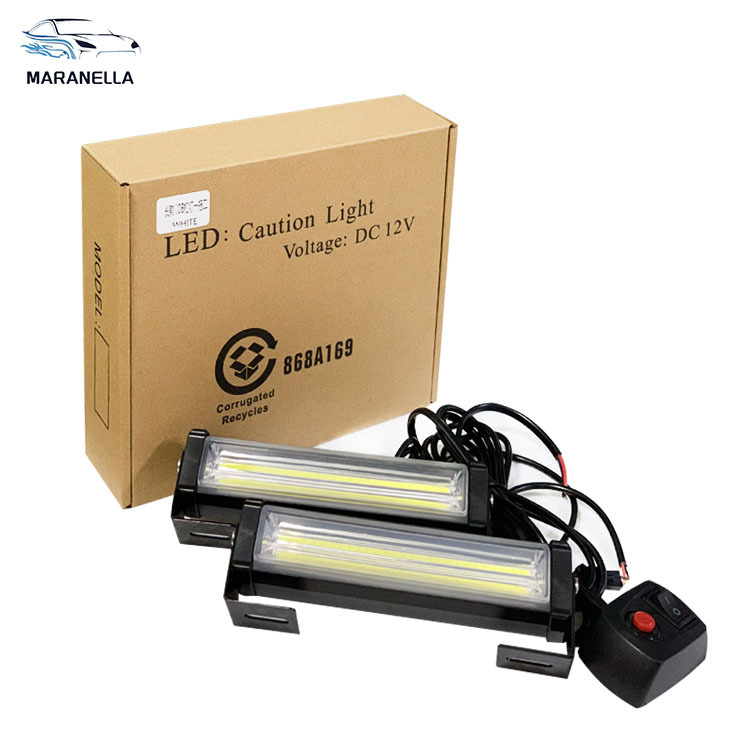 Cross-Border Car Truck Grille Remote Control Flash One-To-Two-To-Four Cob Bar Light High-Bright Warning Light Car Light Modification