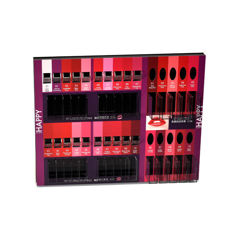 亚克力化妆品展示架商场专柜口红陈列架亚克力UV印刷加工