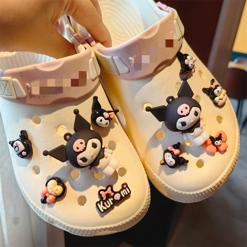 New Japanese three-dimensional black Lolita cute shoes flower hole shoes shoe buckle removable decorative buckle bow
