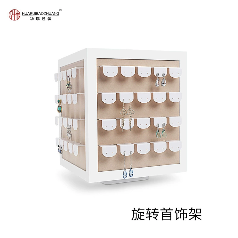 Сетчатая красная ювелирная витрина Электрический автоматический вращающийся стол Серьги Серьги Серьги Серьги Экспонаты ювелирных изделий Живая ювелирная витрина