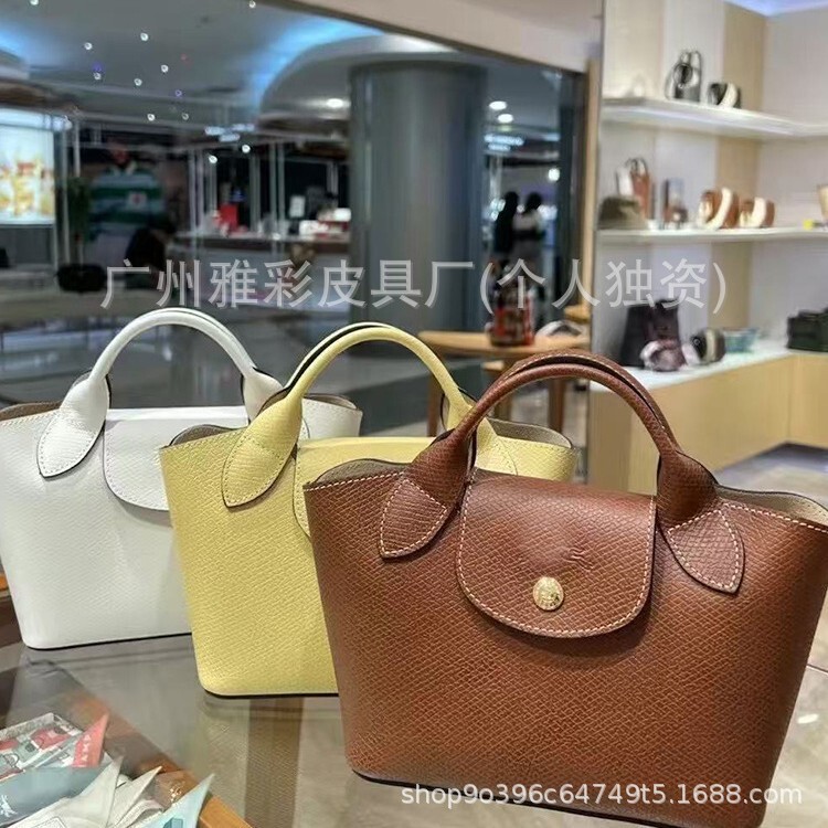 High-Quality Dragon Inlaid Cowhide Mini Tote Bag, Vegetable Basket Bag, 2025 New Satchel Shoulder Crossbody Bag, Dumpling Bag