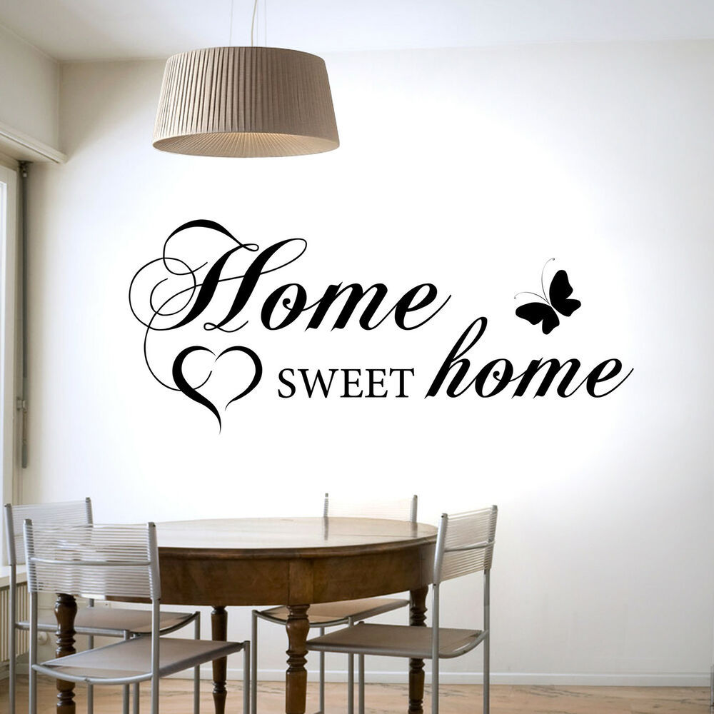 Home SWEET home 蝴蝶乙烯基墙贴花wall decor跨境亚马逊DW12592