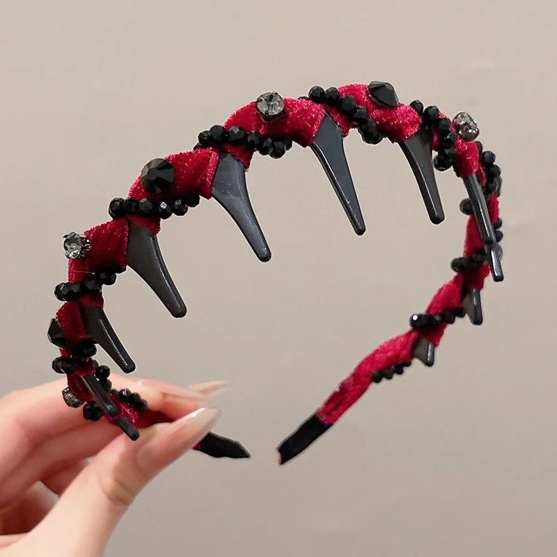 Diamond Louis París princesa banda de cabello 2025 nuevo pequeño viento fragante cráneo alto con dientes banda de cabello antideslizante tarjeta de cabello