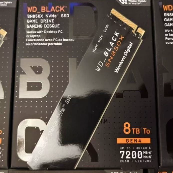 Твердотельный накопитель WD Western Digital SN850X 8T для настольного ноутбука m2NVME черный диск PS5PCIe4 SSD
