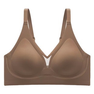 Super comfortable soft support fixed Cup seamless underwear Women's Big chest small chest wireless bra push up bra spring and summer