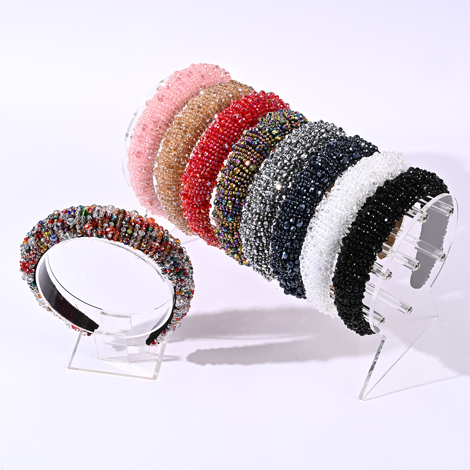 Bohemian U Shape Color Block Crystal Hair Band 1 Piece display picture 3