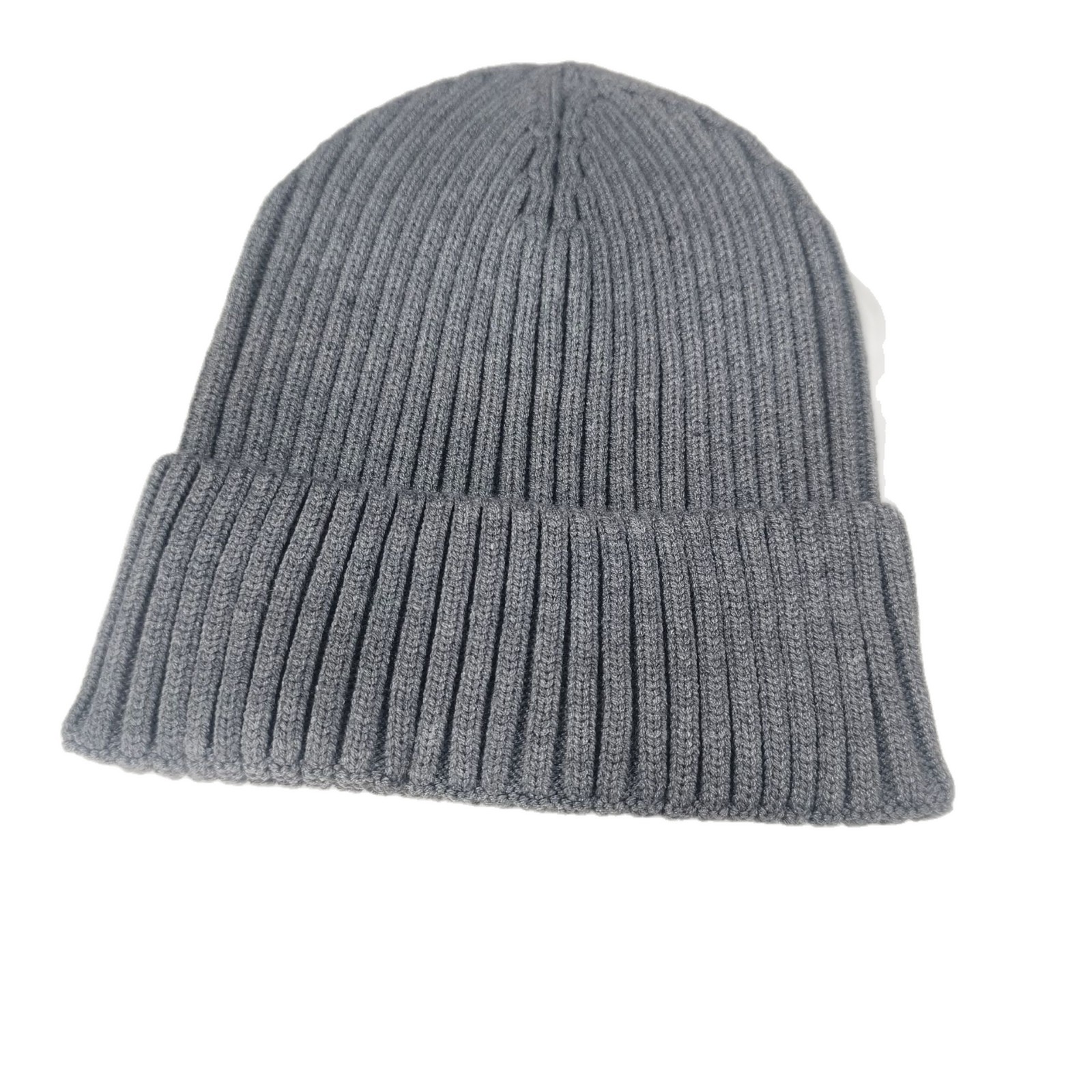 Sencillo de punto de borde inverso de una sola capa de color sólido, sombrero de lana de hilo hilado con núcleo de terciopelo de conejo, sombrero frío cálido de otoño e invierno de todo fósforo