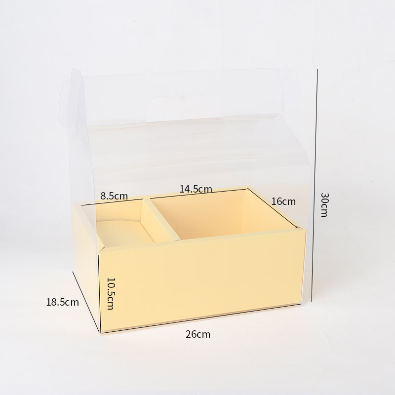 Caja de mano de San Valentín caja de mano plegable de pvc caja de mano ramo rectangular caja vacía embalaje de flores caja de regalo de frutas