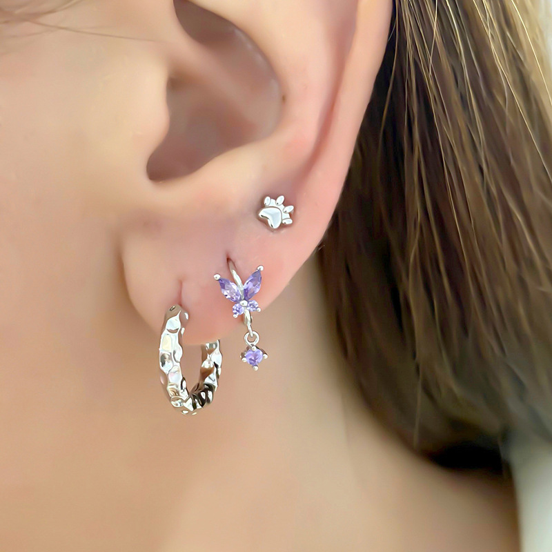 Cross-border European and American simple design ear buckle earrings twisted texture earrings