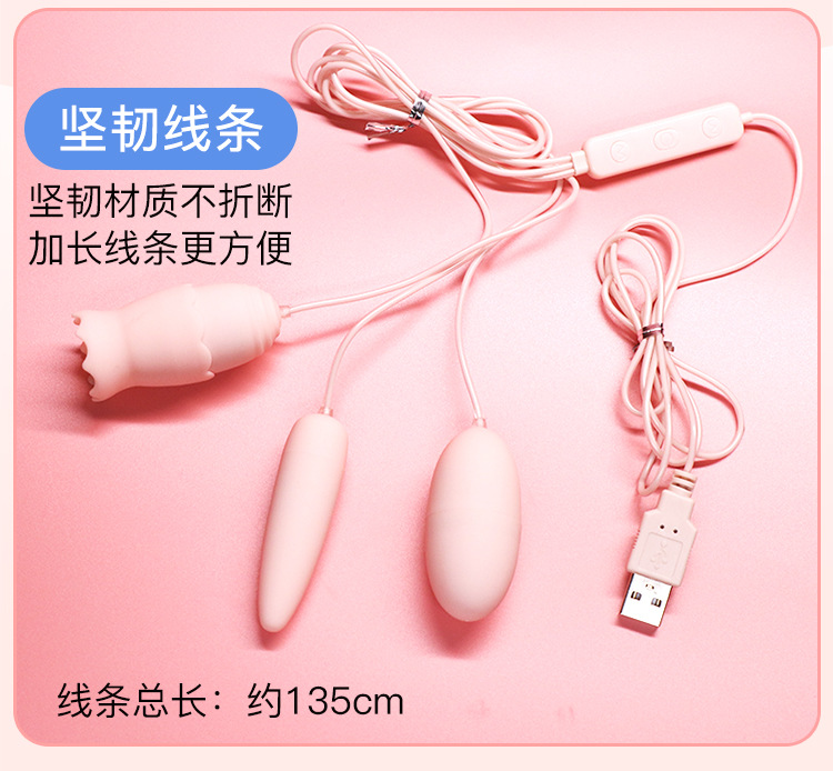 Vibrating Egg Set for Women, ABS Body, USB Electric Control, Pink — detail image 11
