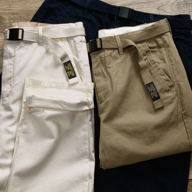 Men's Spring and Autumn 2024 Pure Cotton Casual Pants Japanese Retro Harajuku American Cargo Loose Straight Pants for Men