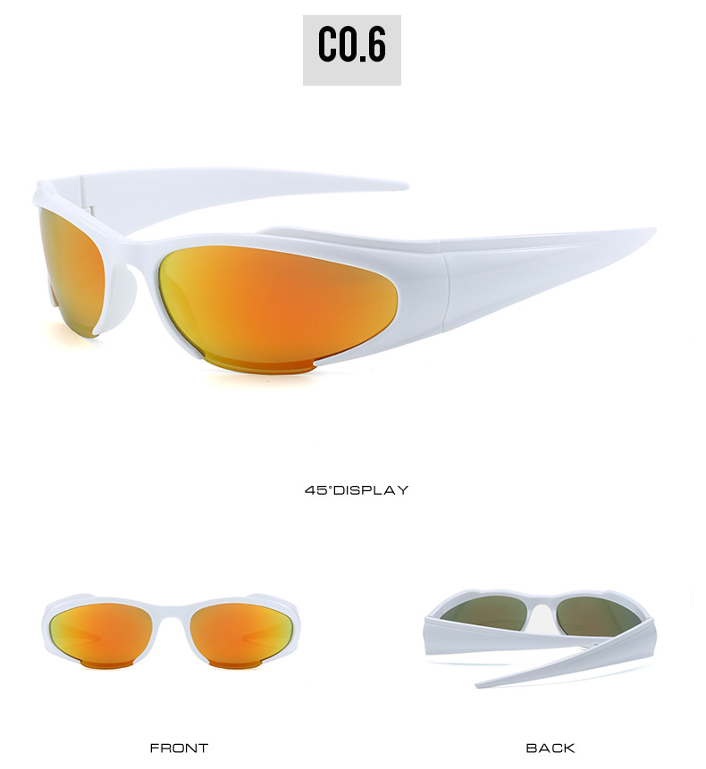 Women'S Gender Streetwear Sports Solid Color PC UV400 Protection Cat Eye Full Frame Sports Sunglasses