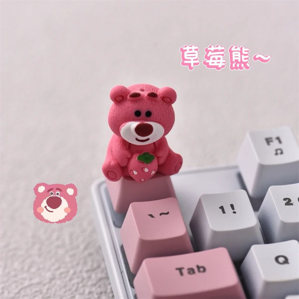 Creative Esc Cross Keycap Decorative Keycap Single Strawberry Bear Keycap Personalized Axis Cute Key Mechanical Heightening