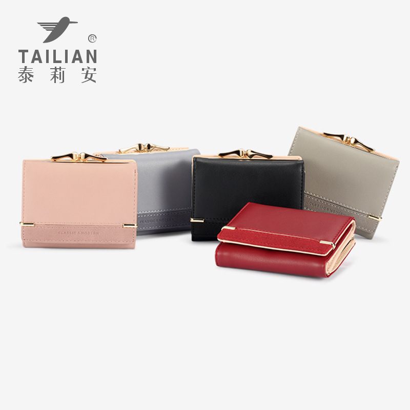 Tailian Tilian monedero vintage corto esmerilado estilo coreano monedero ins estudiante billetera al por mayor