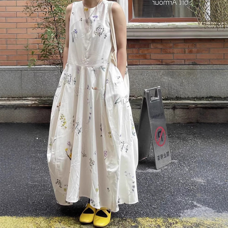 French Floral Sleeveless Vest Dress for Women Summer New Niche Small Gentle Bud Skirt Seaside Skirt French Floral Sleeveless Vest Dress for Women Summer New Niche Small Gentle Bud Skirt Seaside Skirt
