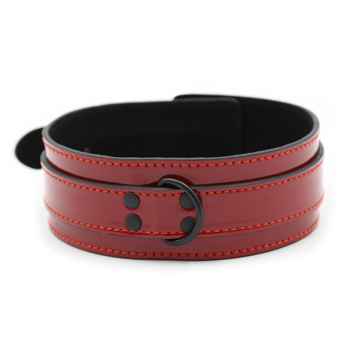 Directamente del fabricante: juguetes sexuales para adultos, arnés de cuero brillante para el cuello, collar de bondage muy vendido.