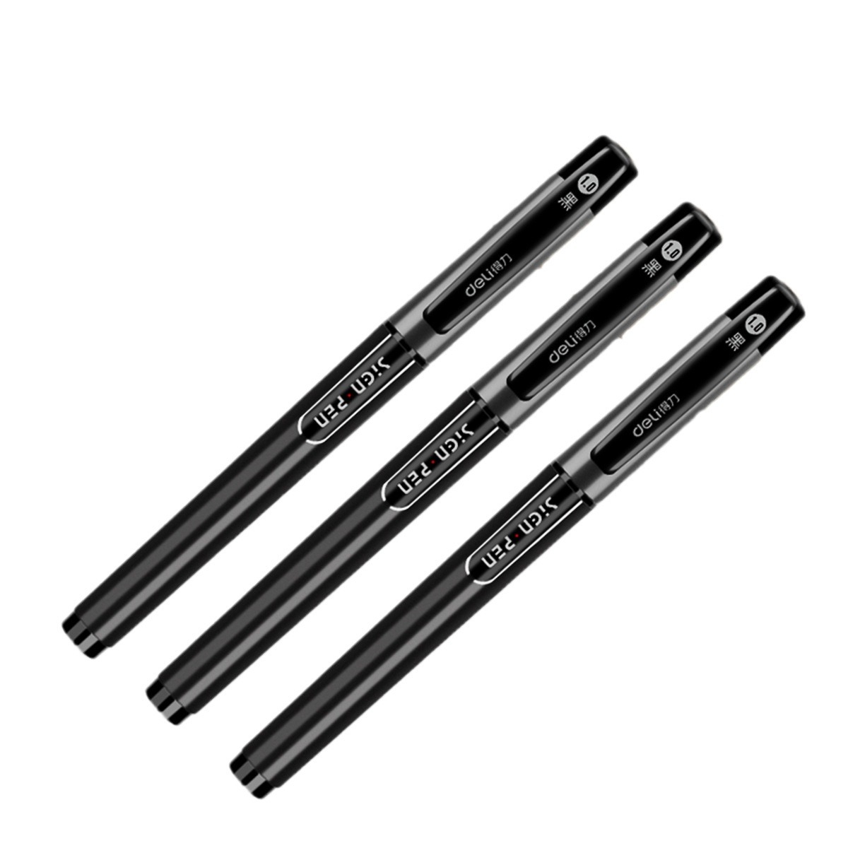 Deli S73 pluma de gel pluma de agua negro 1,0mm pluma de la firma de negocios pluma de carbono pegamento suave guardia de mano papelería de oficina