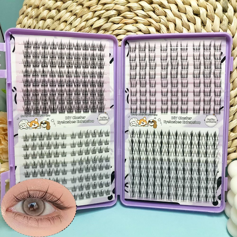 Serie de pestañas postizas transfronterizas Libro de pestañas de comercio exterior Pestañas postizas en inglés completas Pestañas postizas de gran capacidad, pelo segmentado de un solo racimo