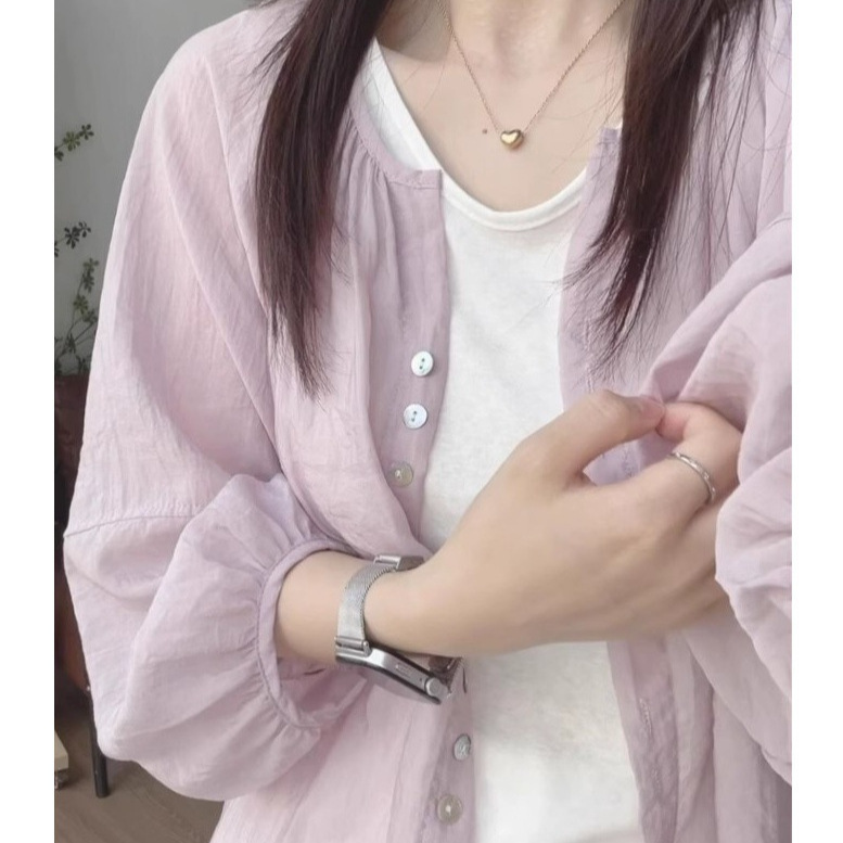 Purple Short Sun Protection Shirt for Women 2025 Summer New Style Small Outer Cardigan Top Lightweight Blouse Jacket Purple Short Sun Protection Shirt for Women 2025 Summer New Style Small Outer Cardigan Top Lightweight Blouse Jacket