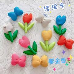馬卡龍色新款鬱金香蝴蝶結 DIY手機殼頭飾配飾童裝鞋襪輔料配件