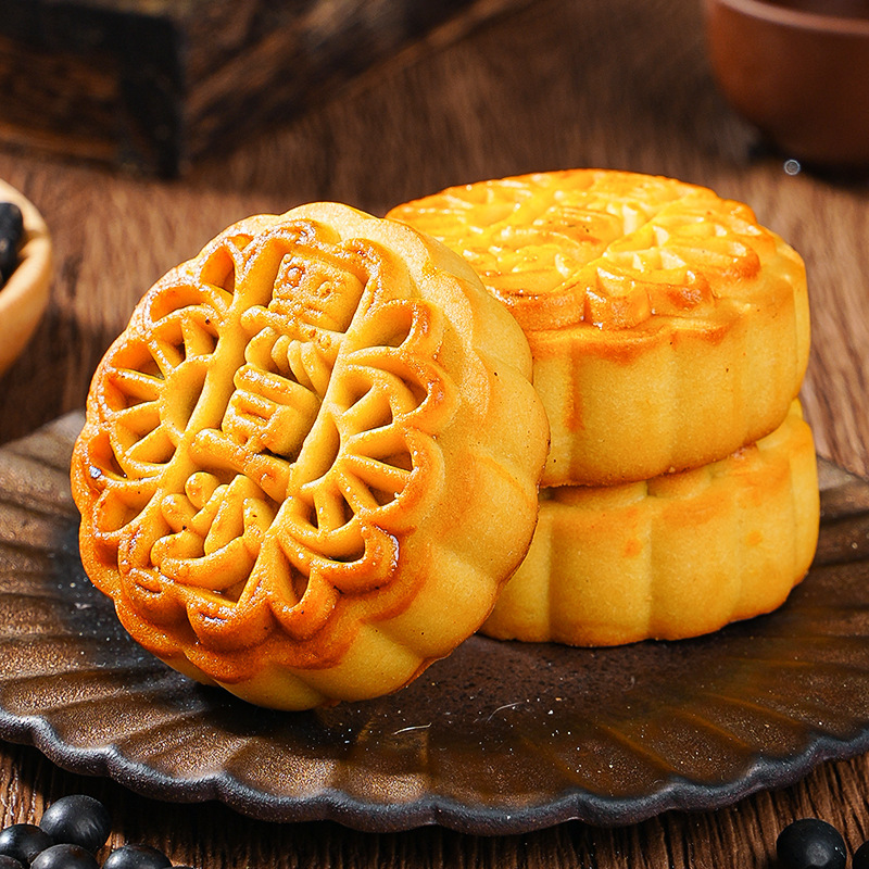 黑豆沙月饼清香广式袋装传统老式手工中秋夹心糕点早餐代餐零食X|undefined