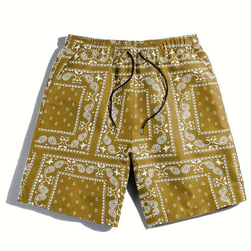 Men's Casual Shorts Summer New Trendy Fashion Multi-color Almond Flower Loose Plus Size Shorts