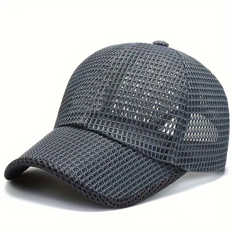 Mesh Baseball Cap For Men Breathable Summer Fishing Sun Protection_voghion.com
