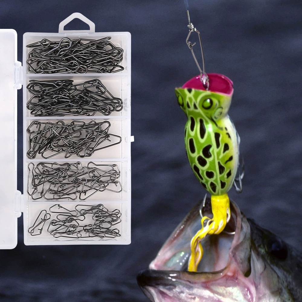 Кросс-бордерные 100/120 штук в коробке, прочные штифты из нержавеющей стали, поворотные соединители в форме восьмёрки, рыболовные снасти с высокой прочностью натяжения, аксессуары