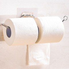 Bold and elongated stainless steel roll paper towel holder multi-functional kitchen storage plastic wrap holder bathroom towel rack wholesale