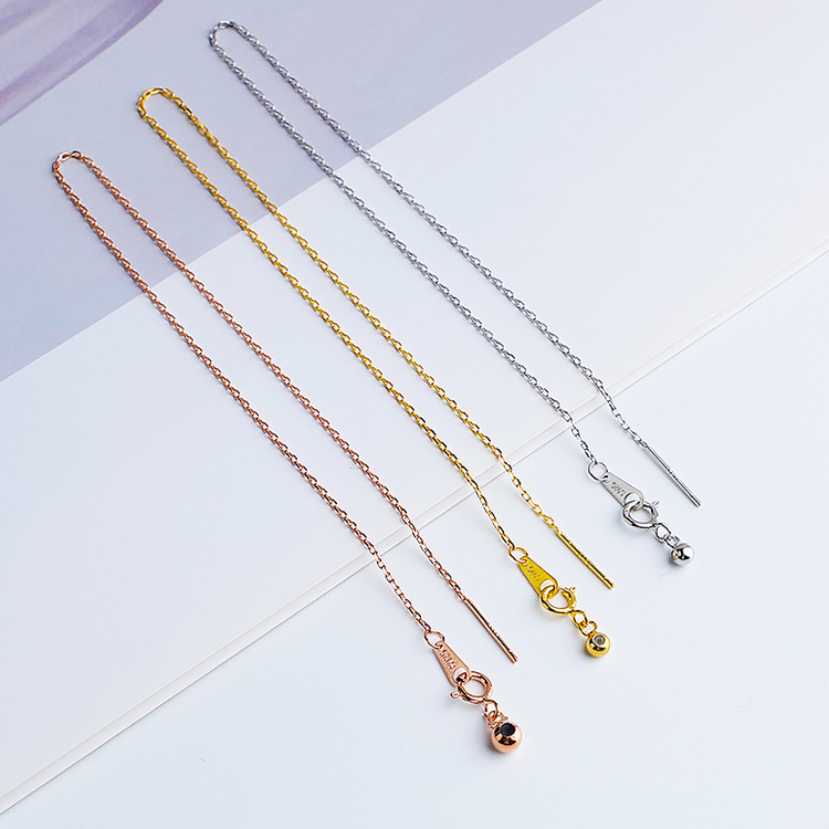 925 Pure Silver Adjustable Cross Chain Bracelet/Footchain Accessory DIY Bead O-Ring Chain Material