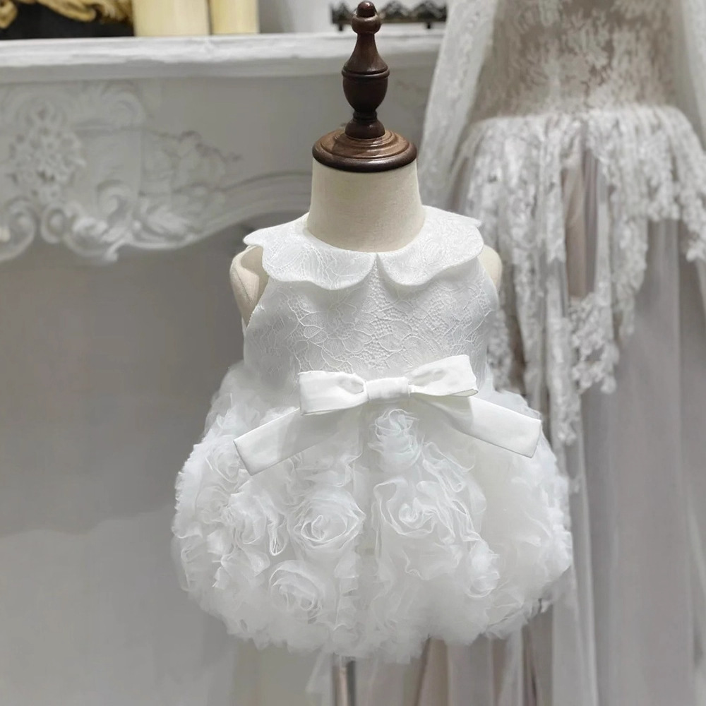 Платье для девочек, белая юбка на девочку, наряд маленькой принцессы без рукавов, наряд на выход, в западном стиле, юбка-пачка