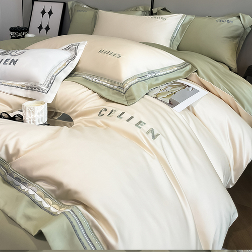 A-class baby and mother-level 100 pieces of long-staple cotton luxury four-piece set pure cotton satin embroidery all-cotton bed sheet and duvet cover set