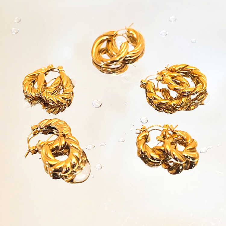 11g Weight 0.05µm-0.08µm Gold Plating Thickness PVD Coated Gold Plating Process 304 Stainless Steel Ear Needle Material 14K Real Gold Plated, Real Gold Plated Plating Material Hoop Earrings Classification 1 Pair Quantity Daily Occasion 304 Stainless Steel Material Geometric Pattern Women's Gender Simple Style Style Waterproof Non Tarnish, Plating Craft PVD Coated 18K Gold Real Gold Plated Geometric Stainless Steel Simple Style Waterproof Non Tarnish Hoop Earrings 12