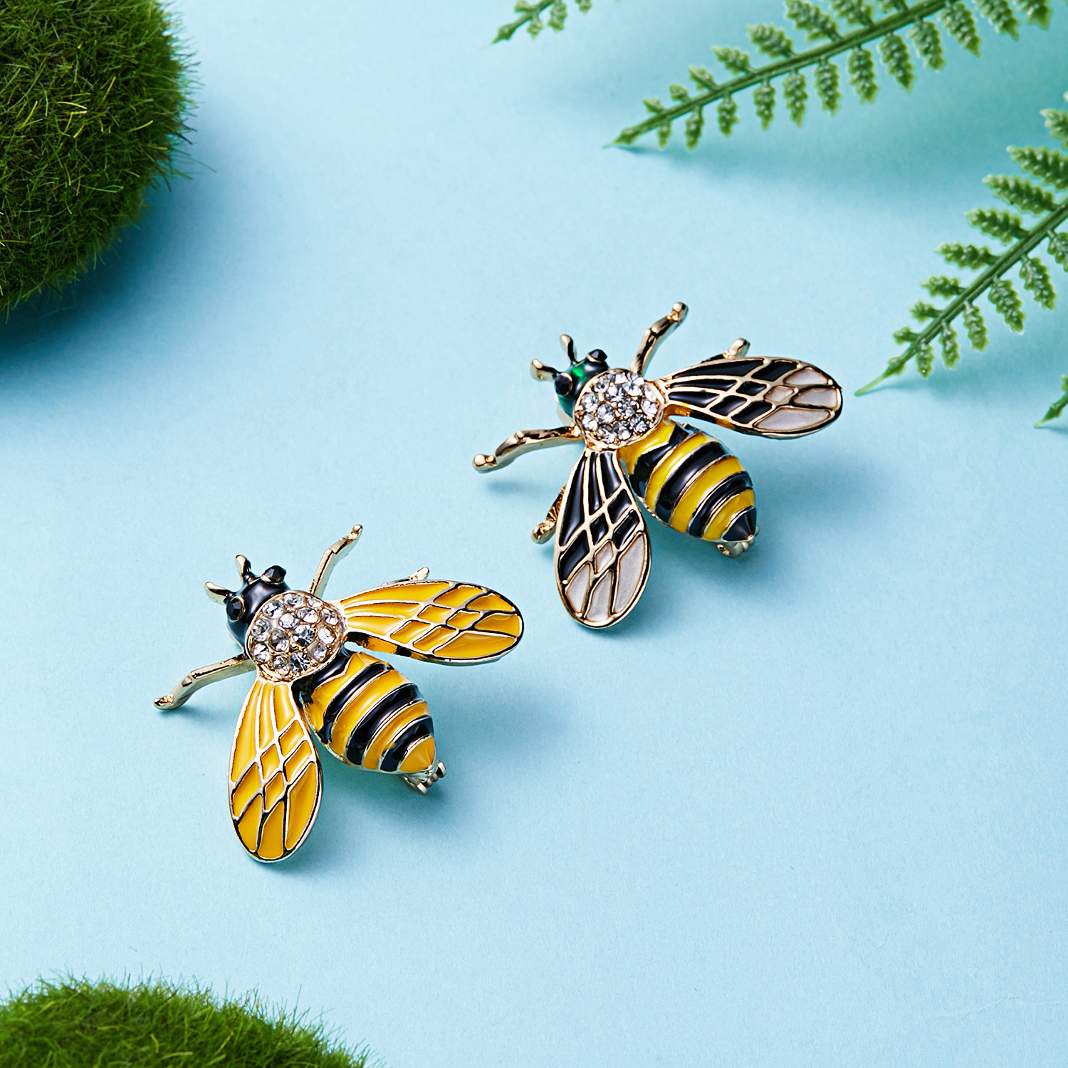 Cartoon Style Cute Animal Insect Bee Alloy Enamel Plating Inlay Rhinestones Unisex Brooches display picture 2