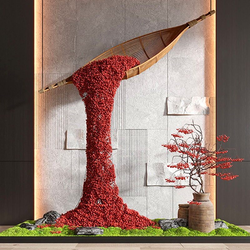 倒掛赤豆船芸術造景緑植ホテルデパートホール販売ビルセンター吊り飾り室内装飾景観|undefined
