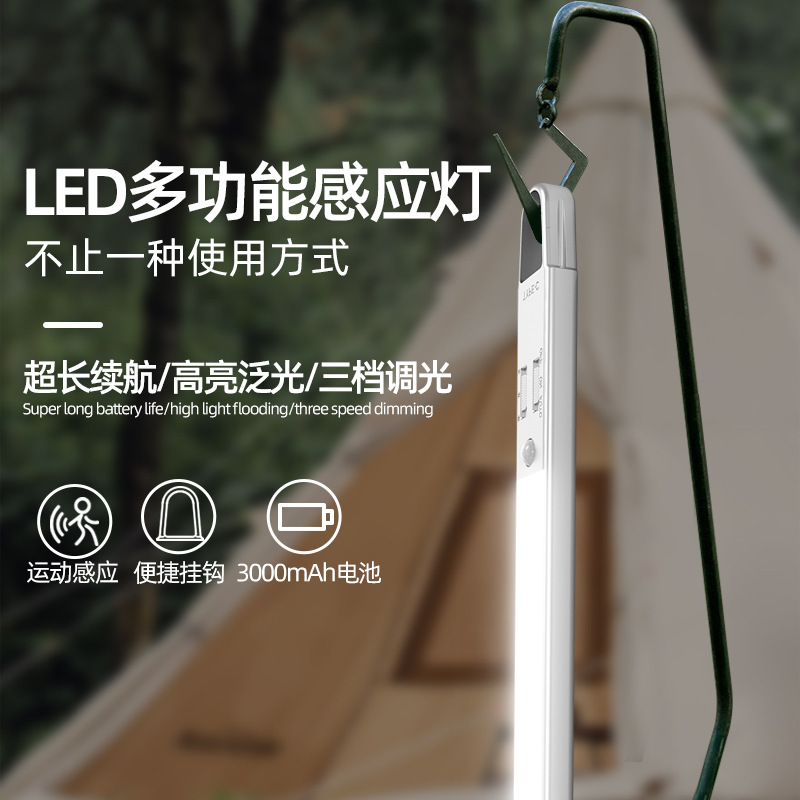 户外智能露营感应灯 Type-C充电衣柜灯 磁吸人体感应橱柜灯壁挂灯