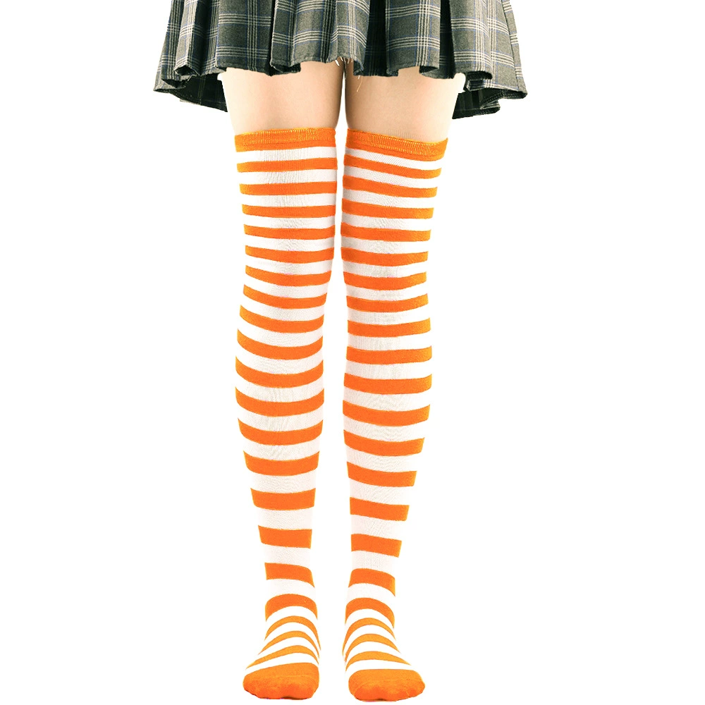 Knee-high Socks Japanese Style, Striped Cosplay & Halloween, Tube 50 cm, Polyester