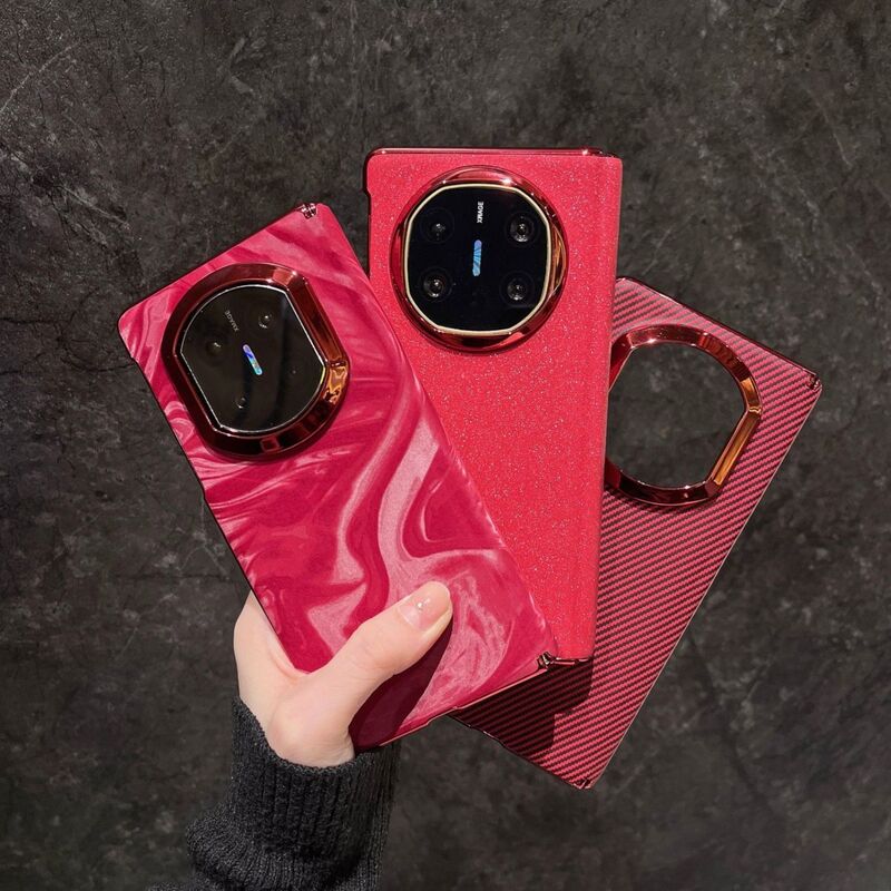 Suitable for Matex7X5X6Xfold5 Collector's Edition Electroplated Red Edge Protective Case Mobile Phone Case Chinese Red Pattern Suitable for Matex7X5X6Xfold5 Collector's Edition Electroplated Red Edge Protective Case Mobile Phone Case Chinese Red Pattern